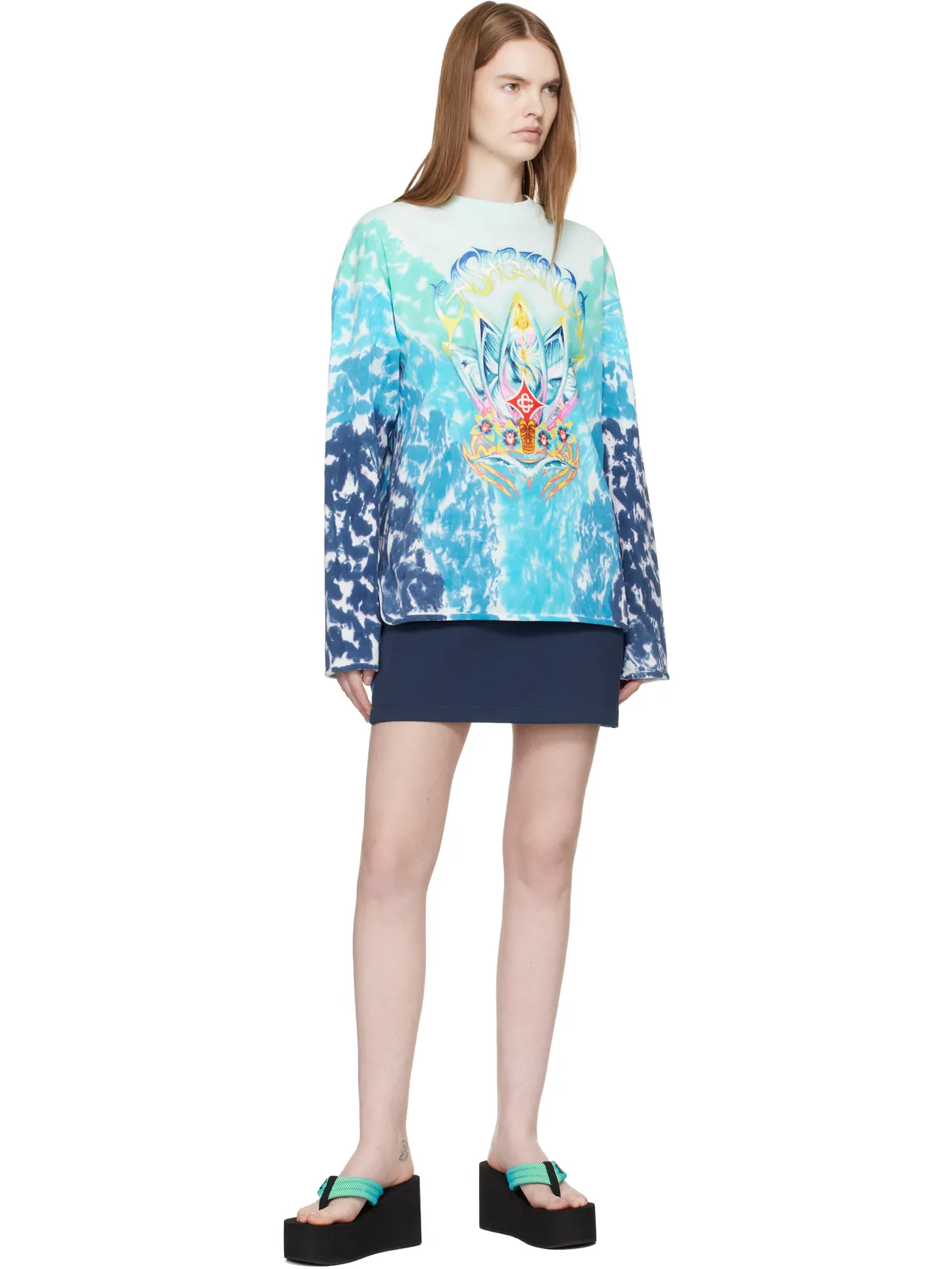 Casablanca Surf Lotus タイダイ 長袖Tシャツ - 画像4