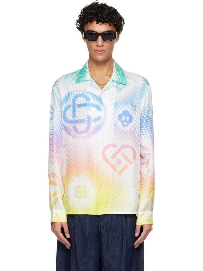 Casablanca Casablanca Halftone ロゴ 長袖 シルク シャツの商品画像