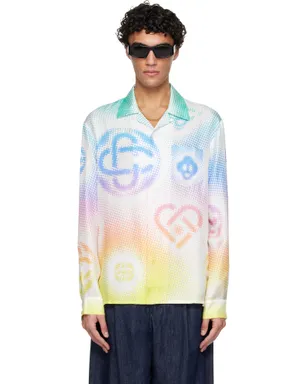 Casablanca Halftone ロゴ 長袖 シルク シャツ - サムネイル1