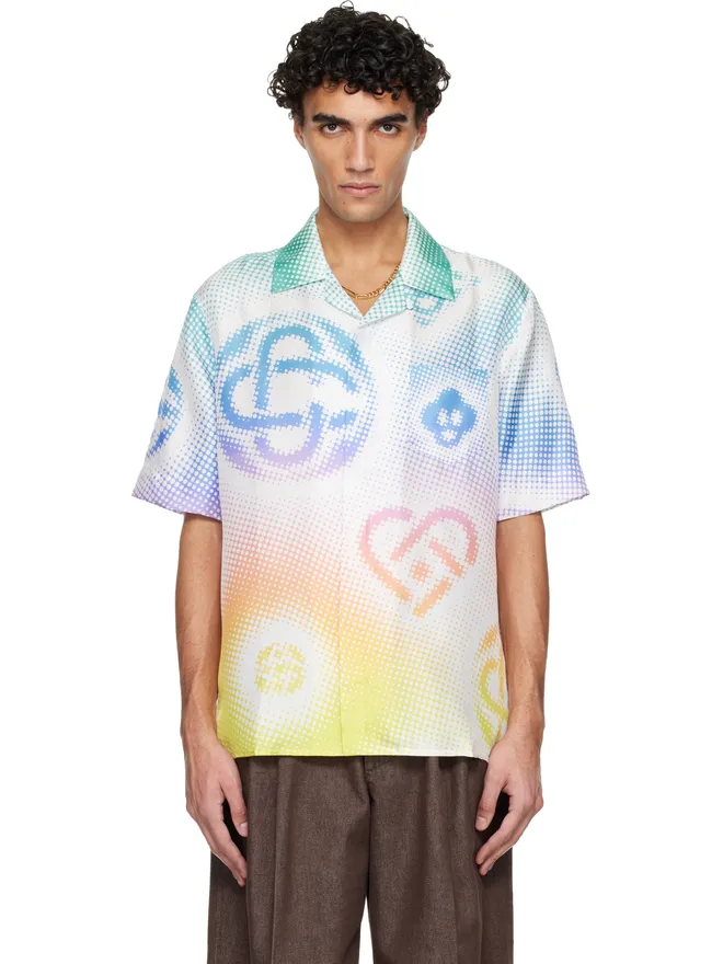 Casablanca Casablanca Halftone ロゴ 半袖 シルク シャツの商品画像