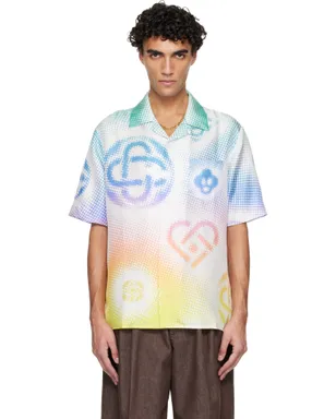 Casablanca Halftone ロゴ 半袖 シルク シャツ - サムネイル1