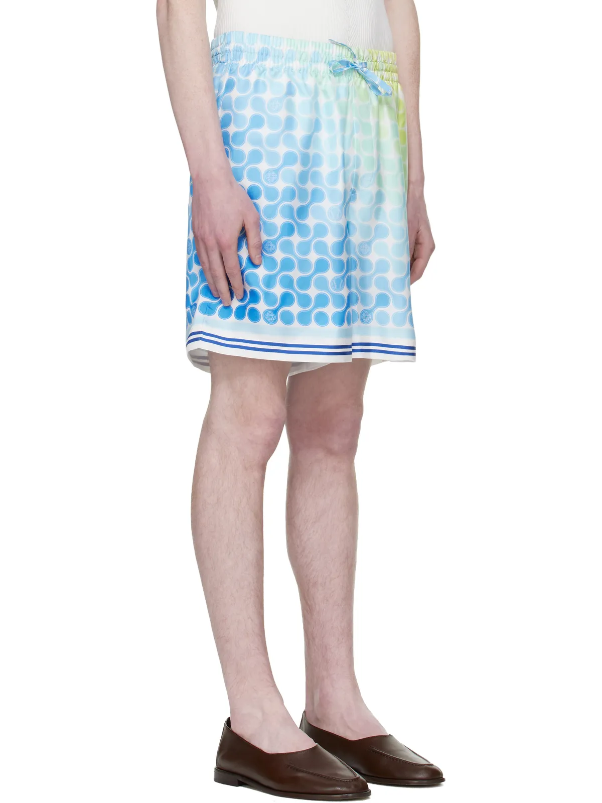 Casablanca Tennis Tile グラデーション シルク ショートパンツ - 画像2