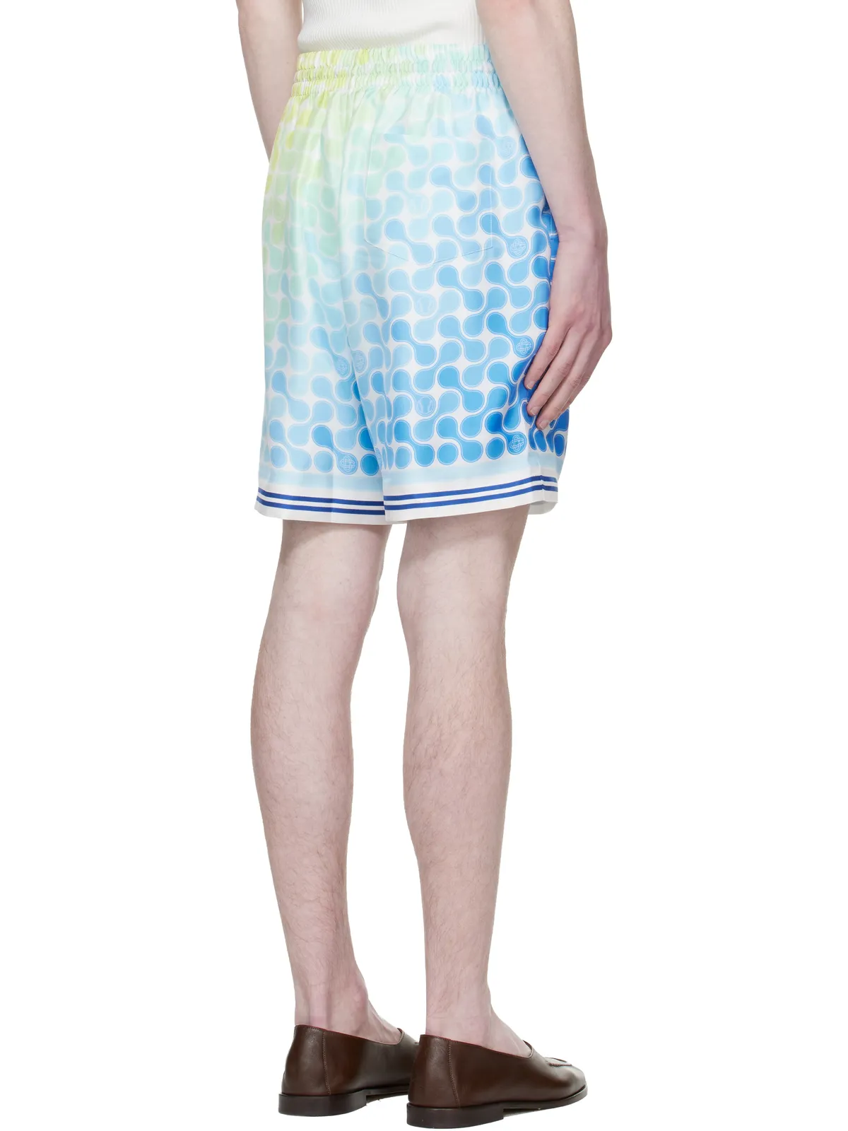 Casablanca Tennis Tile グラデーション シルク ショートパンツ - 画像3