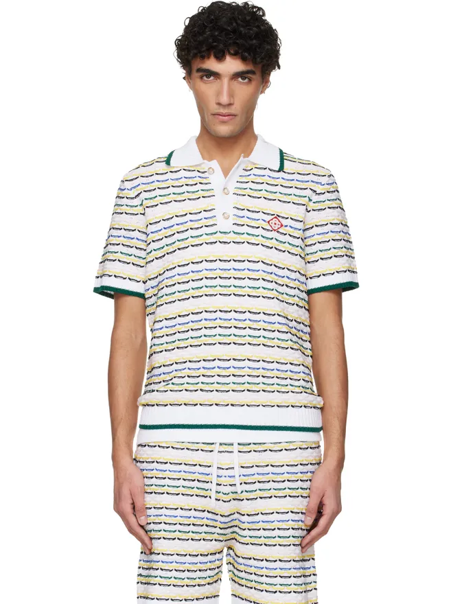 Casablanca Casablanca Tuck Stitch 半袖ニットポロシャツの商品画像