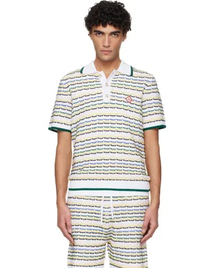 Casablanca Tuck Stitch 半袖ニットポロシャツ - サムネイル1