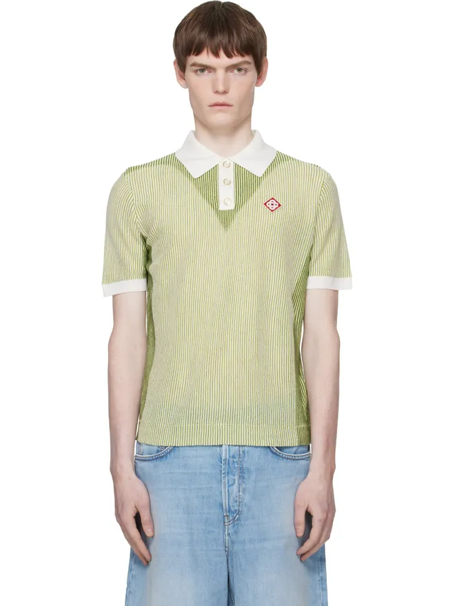 Casablanca Casablanca Vertical Stripe 半袖ニットポロシャツの商品画像