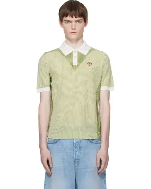 Casablanca Vertical Stripe 半袖ニットポロシャツ - サムネイル1