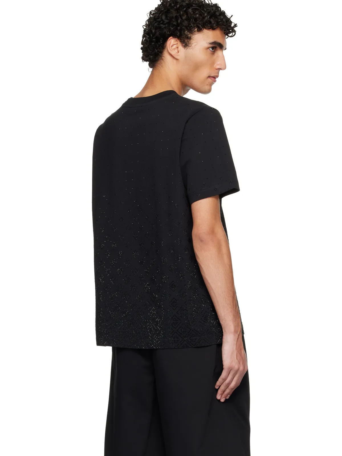 Casablanca Crystal Monogram ロゴ 半袖Tシャツ - 画像3