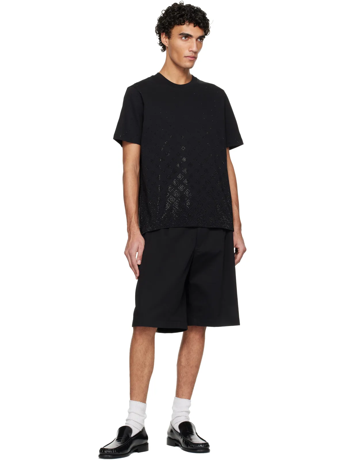 Casablanca Crystal Monogram ロゴ 半袖Tシャツ - 画像4