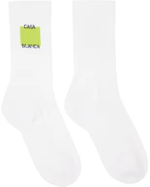 Casablanca Acid Lime Logo Square ソックス - サムネイル1