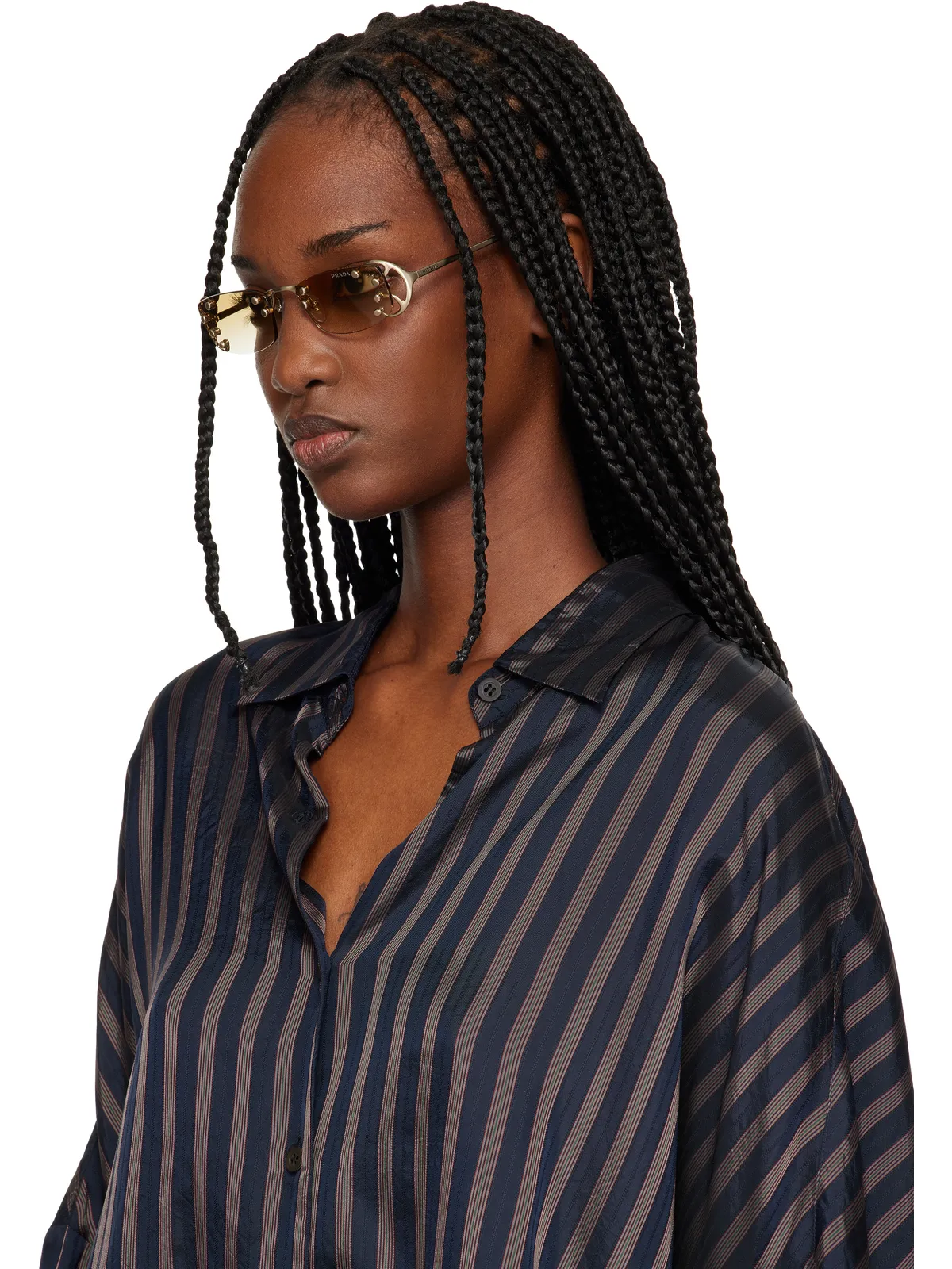 Prada Eyewear Metal リムレス サングラス - 画像4