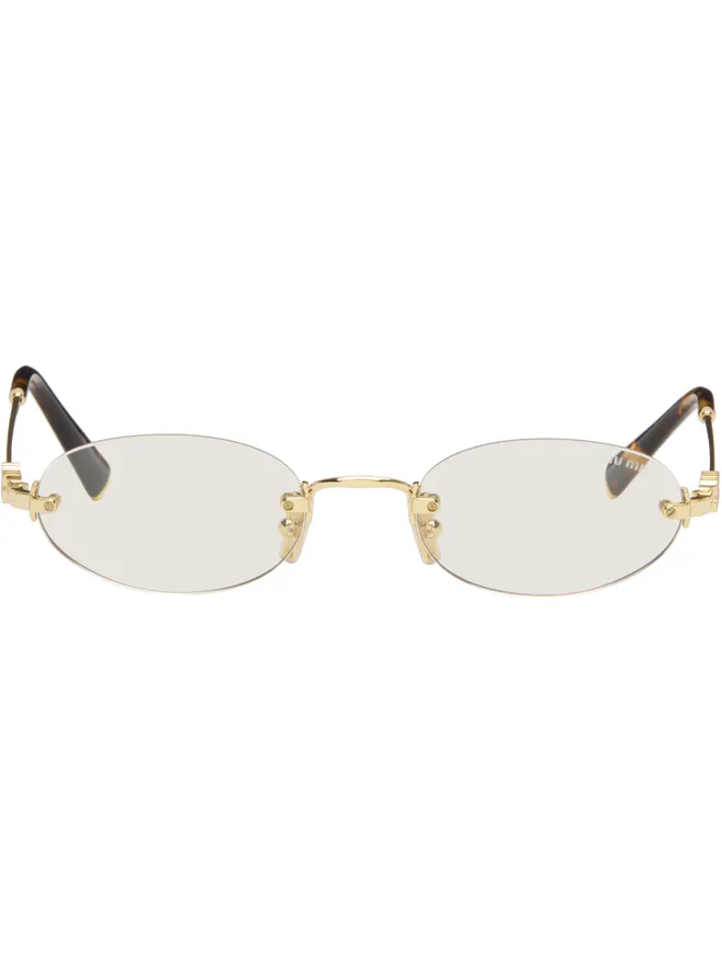 Miu Miu Eyewear Miu Miu Eyewear リムレス オーバルメガネの商品画像