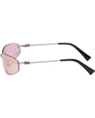 Miu Miu Eyewear リムレス メタル オーバルサングラス - サムネイル3
