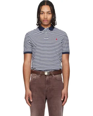Polo Ralph Lauren Classic Fit ボーダー メッシュ ポロシャツ - サムネイル1