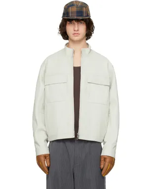 Solid Homme ハイネック 2ポケット レザージャケット - サムネイル1