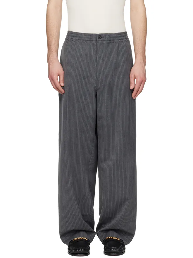 Solid Homme Solid Homme ストライプ ウール トラウザーズの商品画像