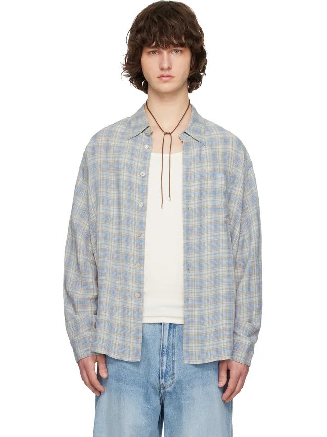 Solid Homme Solid Homme ビスコース リネン チェック シャツの商品画像