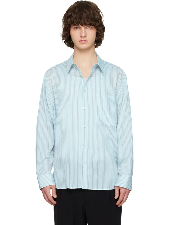 Solid Homme Solid Homme リヨセル ナイロン ストライプ シャツの商品画像