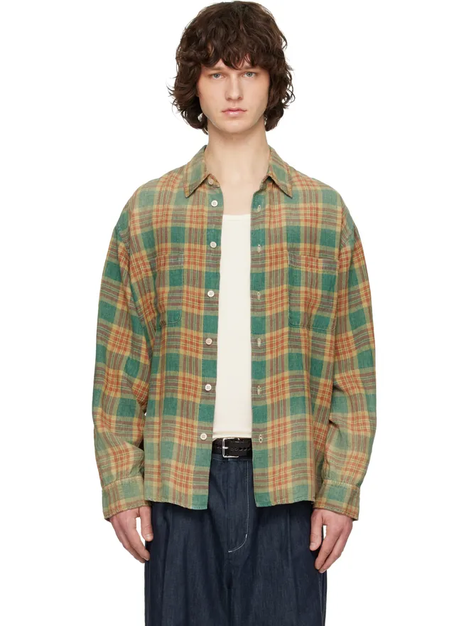 Solid Homme Solid Homme ブリーチ リネン チェック シャツの商品画像
