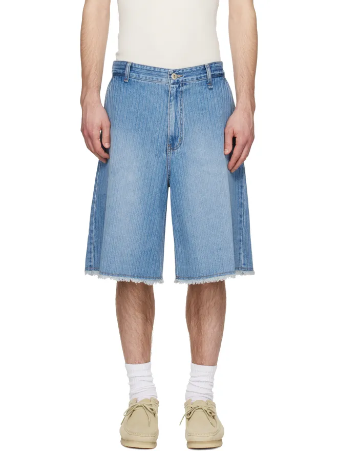 Solid Homme Solid Homme ストライプ デニム バミューダショーツの商品画像
