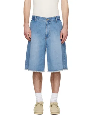 Solid Homme ストライプ デニム バミューダショーツ - サムネイル1