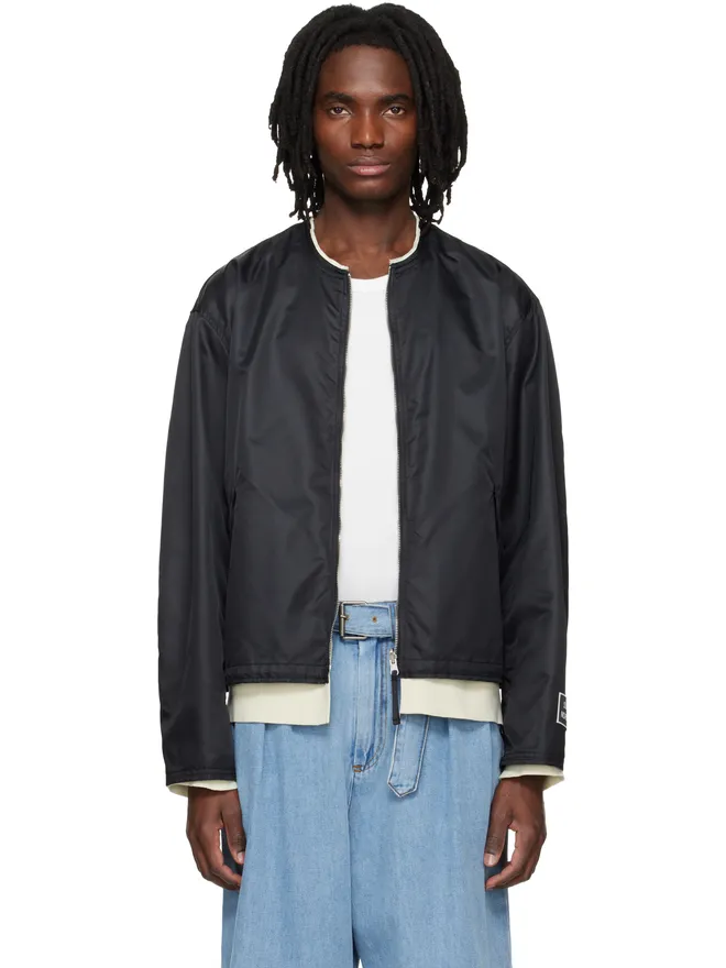 Solid Homme Solid Homme リバーシブル レイヤード ノーカラー ボンバージャケットの商品画像