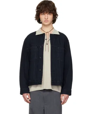 Solid Homme ノーカラー デニム トラッカージャケット - サムネイル1