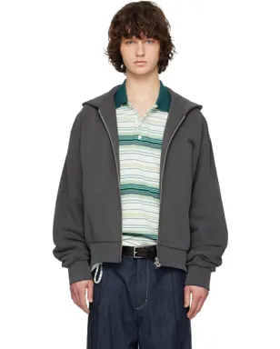 Solid Homme Solid Back Logo ジップアップフーディ - サムネイル1