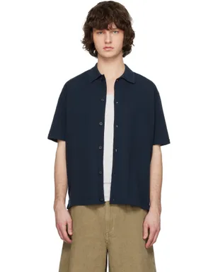Solid Homme コットン ニットポロシャツ - サムネイル1