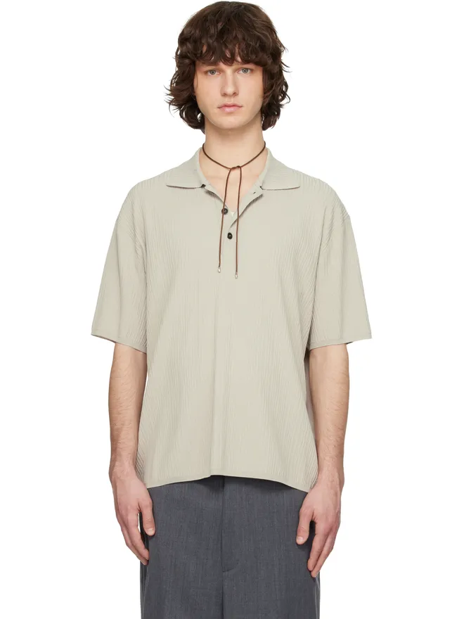 Solid Homme Solid Homme Crease Short Sleeve Collared ニットポロシャツの商品画像