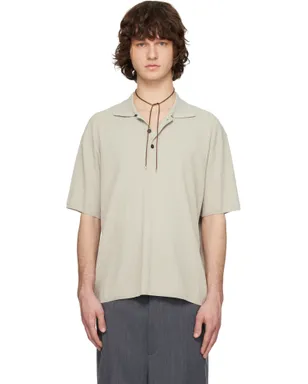 Solid Homme Crease Short Sleeve Collared ニットポロシャツ - サムネイル1