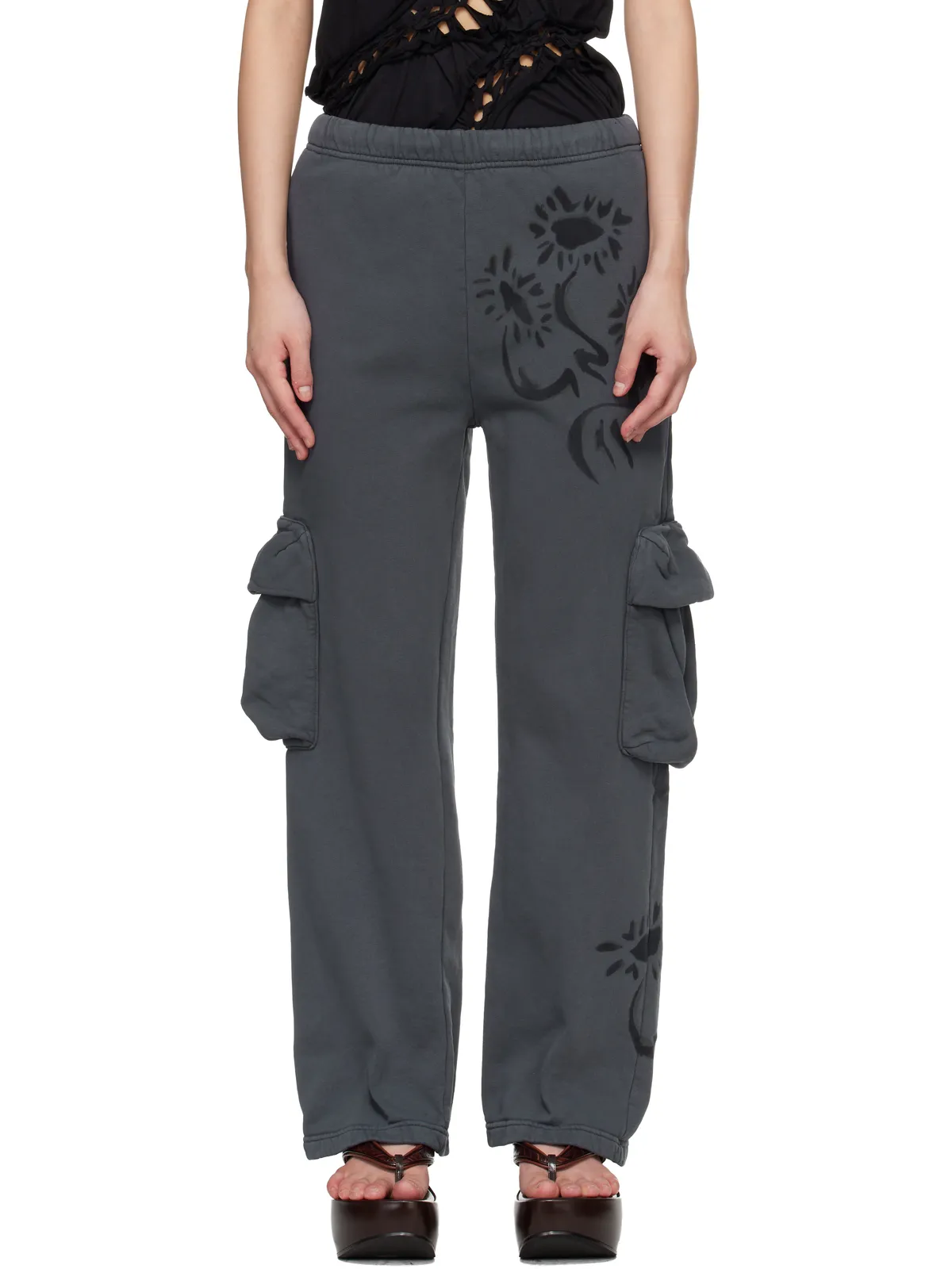 Collina Strada 'Charcoal Daisies' ラウンジパンツ - 画像1