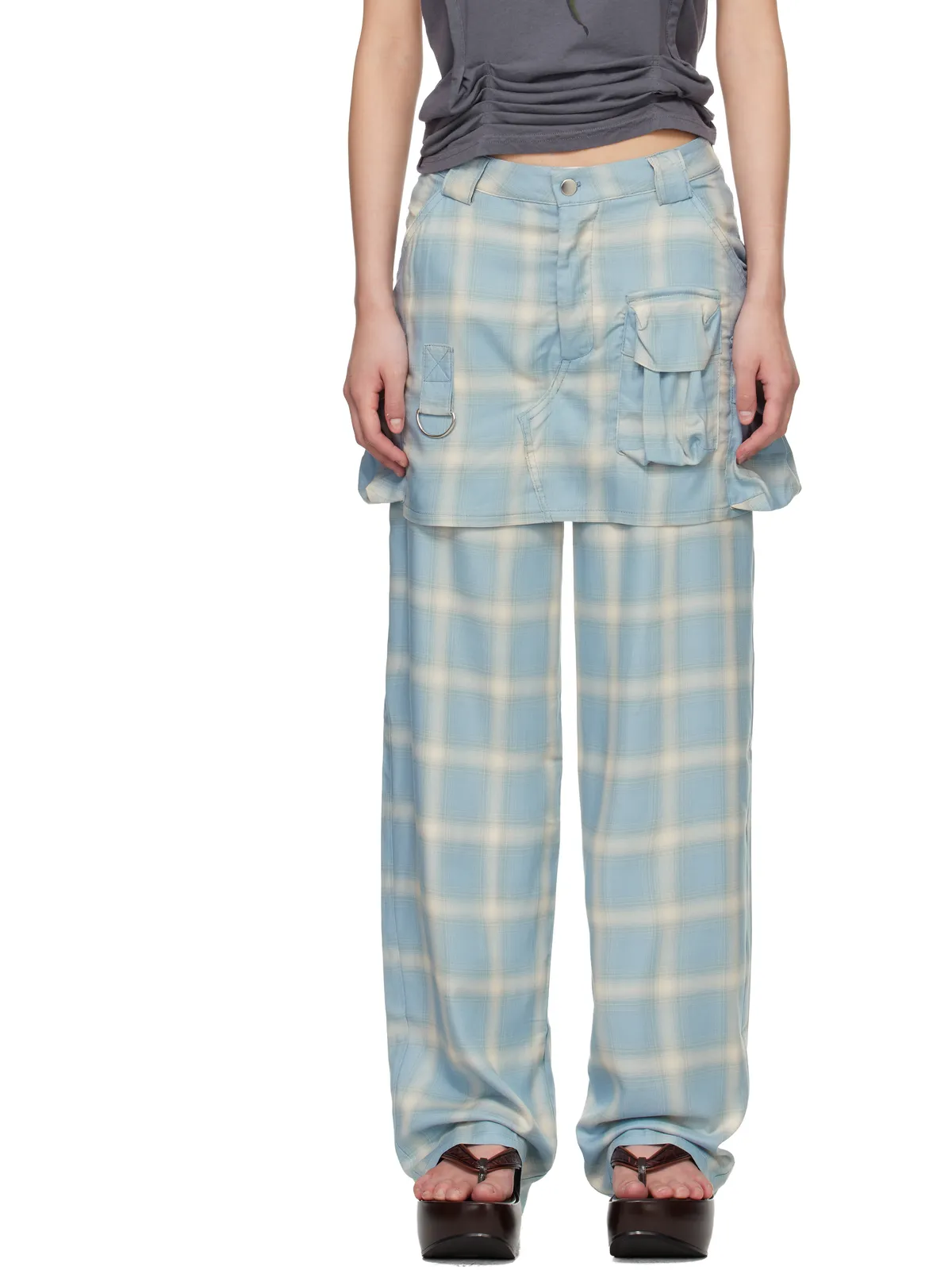 Collina Strada フランネル カーゴ スカート付きパンツ - 画像1
