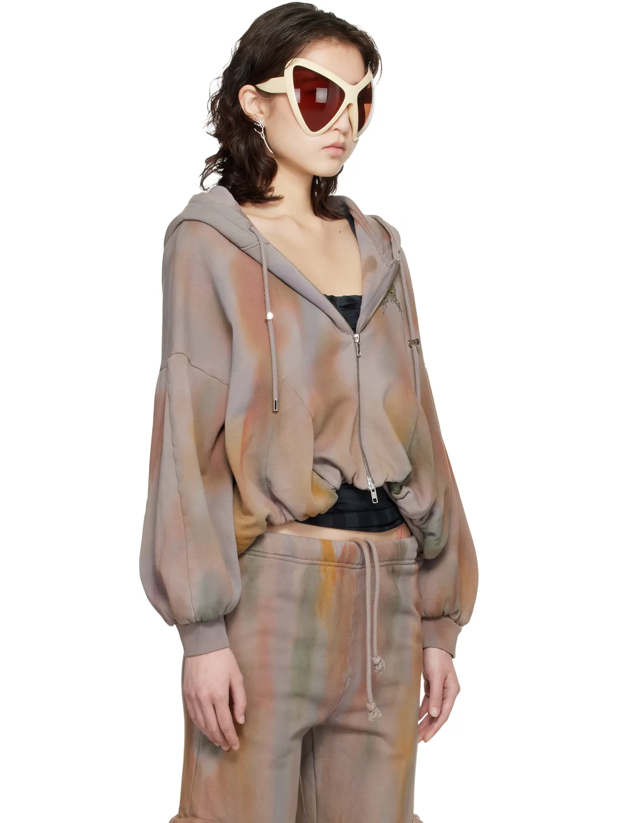 Collina Strada Gathered ジップアップフーディ - 画像2