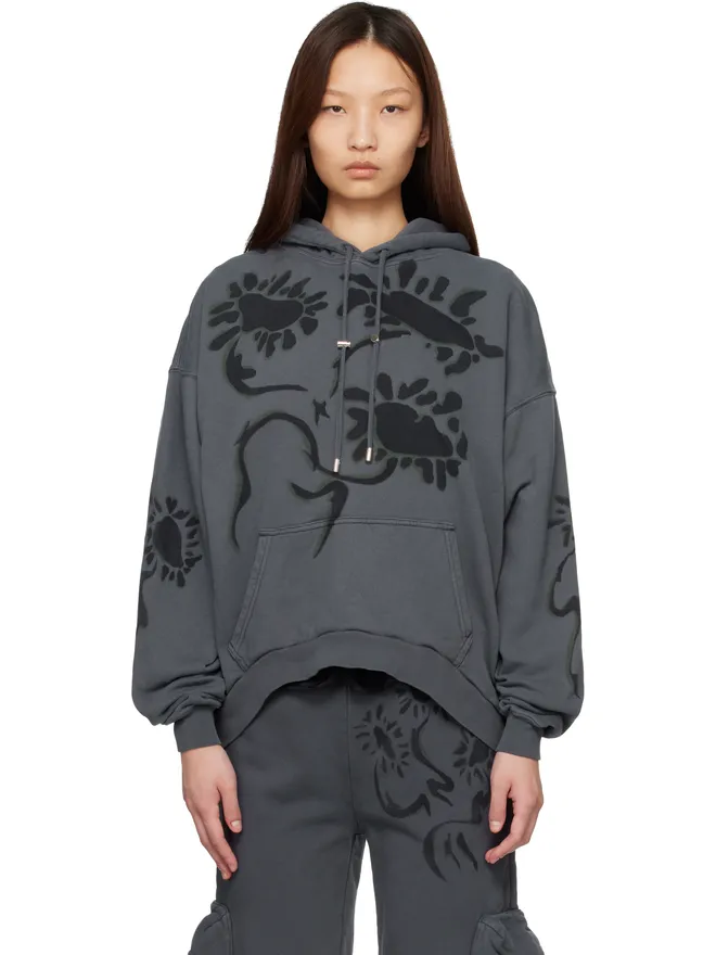 Collina Strada Collina Strada 'Charcoal Daisies' ラウンドヘム フーディの商品画像