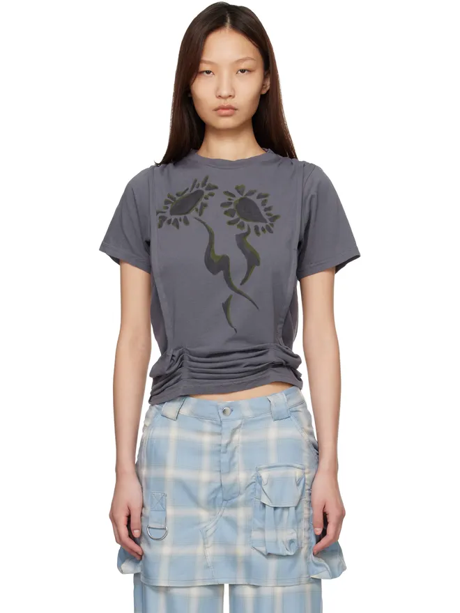 Collina Strada Collina Strada 'Charcoal Daisies' Hazel Tシャツの商品画像