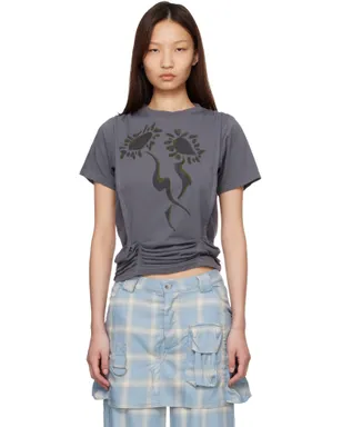 Collina Strada 'Charcoal Daisies' Hazel Tシャツ - サムネイル1