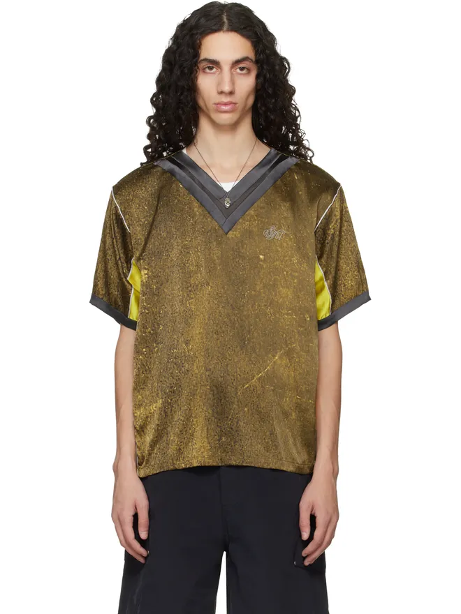 Serapis Serapis Satin Silk Double V-Neck 半袖Tシャツの商品画像