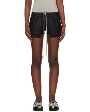 Rick Owens Temple Fog レザーショートパンツ - サムネイル1