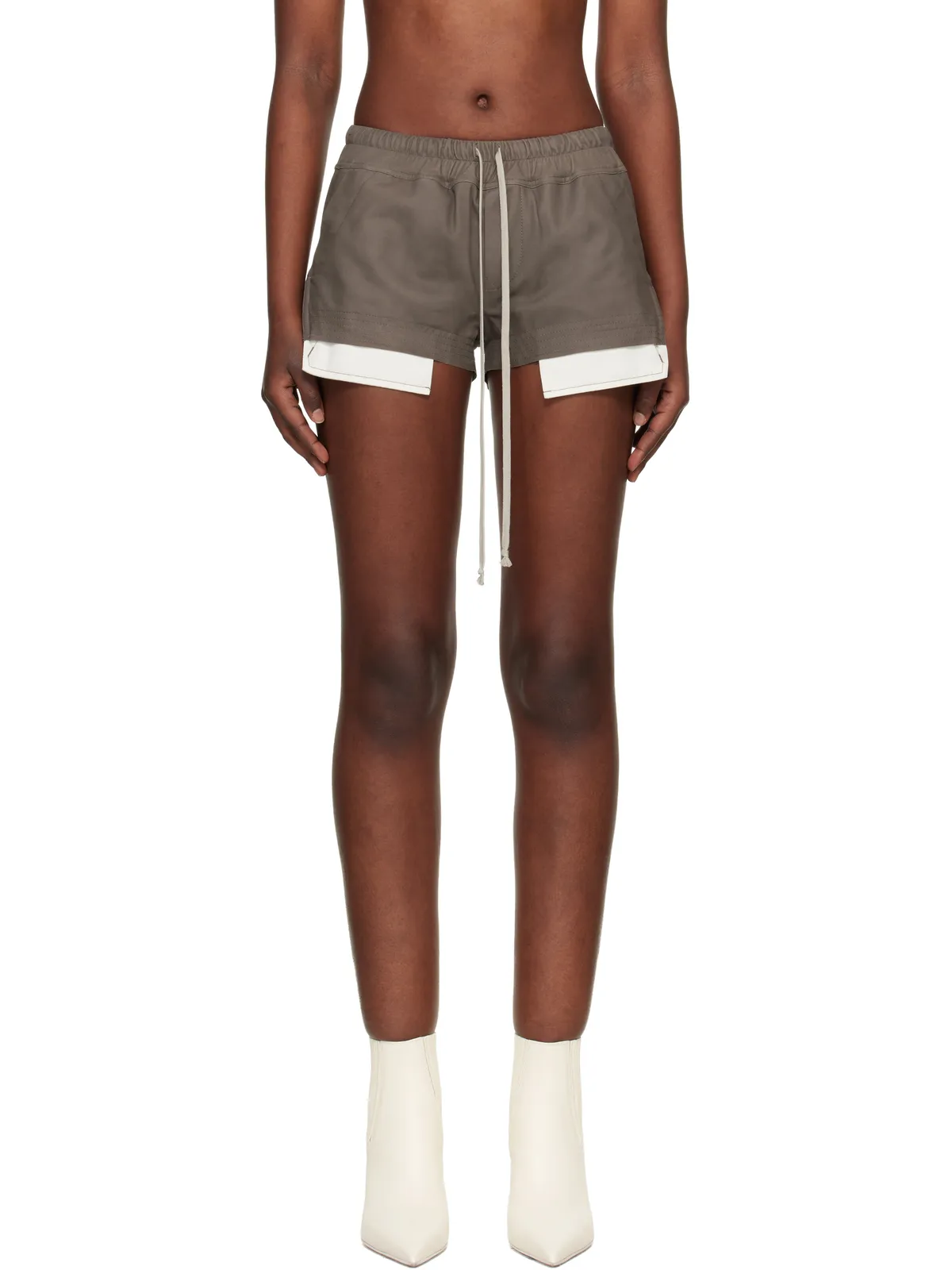 Rick Owens Fog Boxer レザーショートパンツ - 画像1