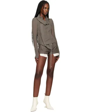 Rick Owens Fog Boxer レザーショートパンツ - サムネイル4