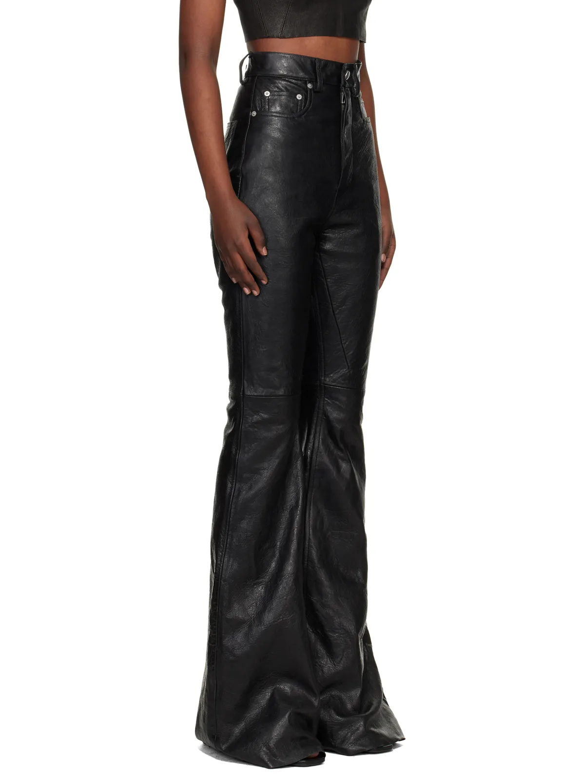 Rick Owens Temple Bolan Bootcut レザーパンツ - 画像2