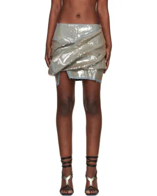 Rick Owens Temple Draped デニム ミニスカート - サムネイル1