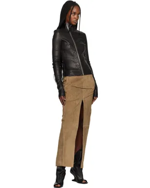 Rick Owens Temple Sliced スエード ミディアムスカート - サムネイル4