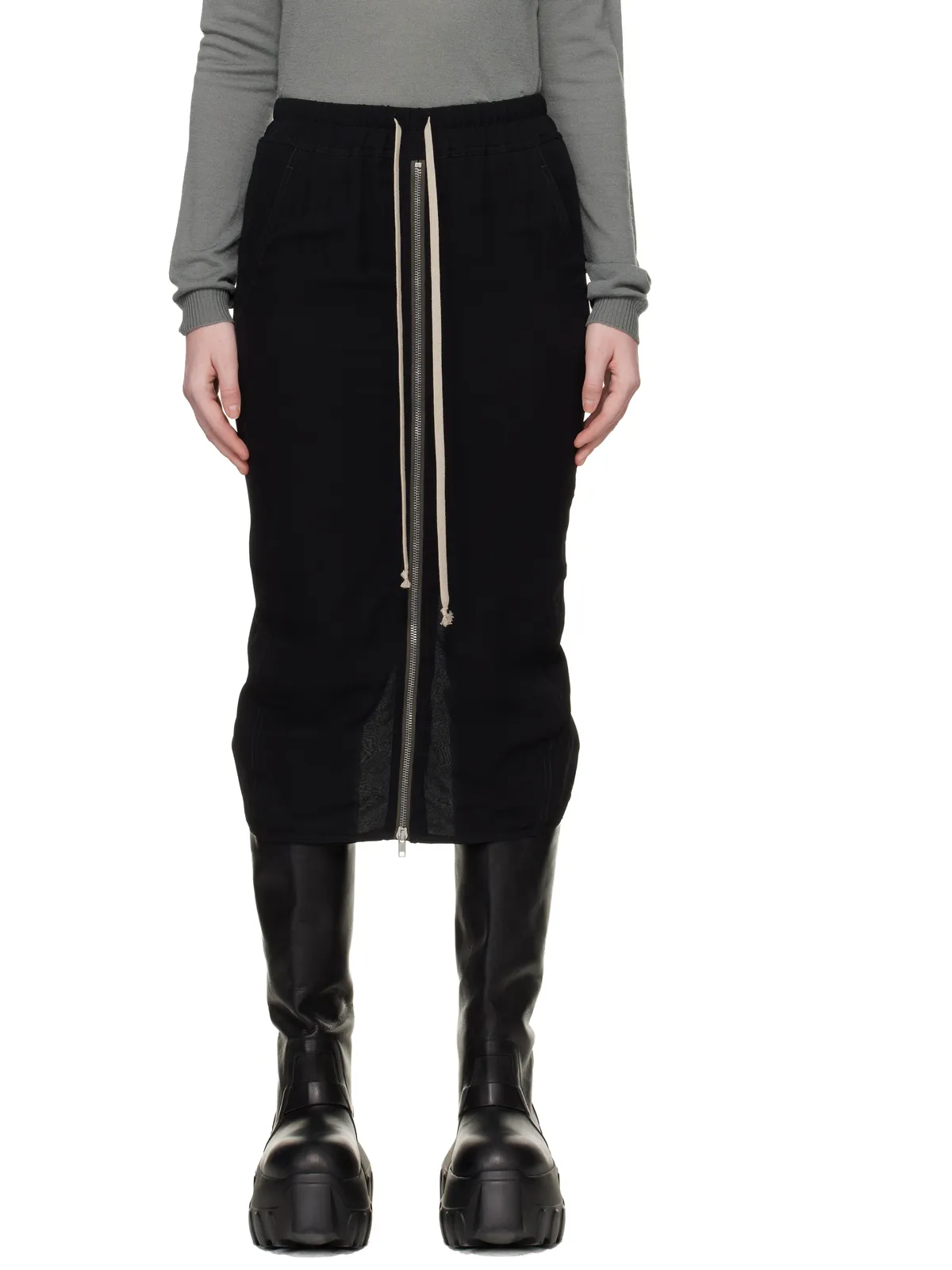 Rick Owens Temple Zipped Short Pillar ミディアムスカート - 画像1