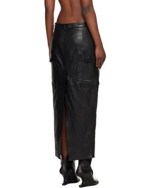 Rick Owens Temple Firbanks レザー ミディアムスカート - サムネイル3