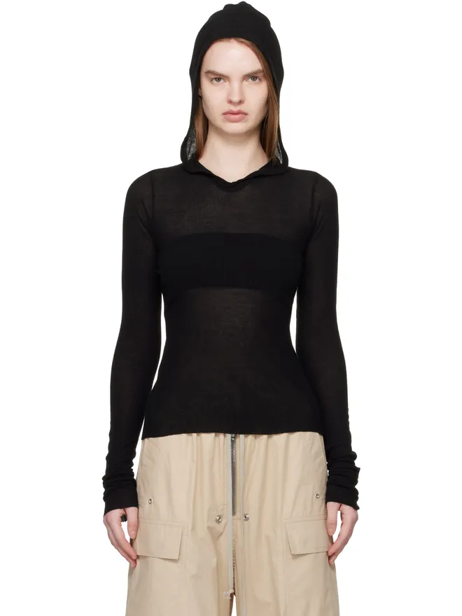 Rick Owens Rick Owens Temple クロップド リブ 長袖 フーディの商品画像