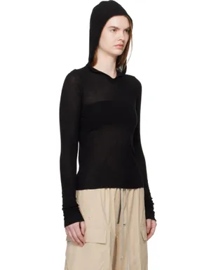 Rick Owens Temple クロップド リブ 長袖 フーディ - サムネイル2