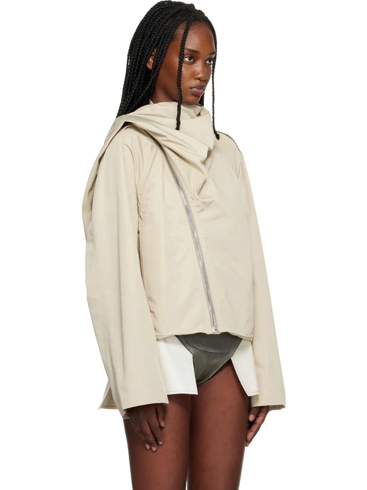 Rick Owens Temple Cropped Scarf フライトジャケット - 画像2