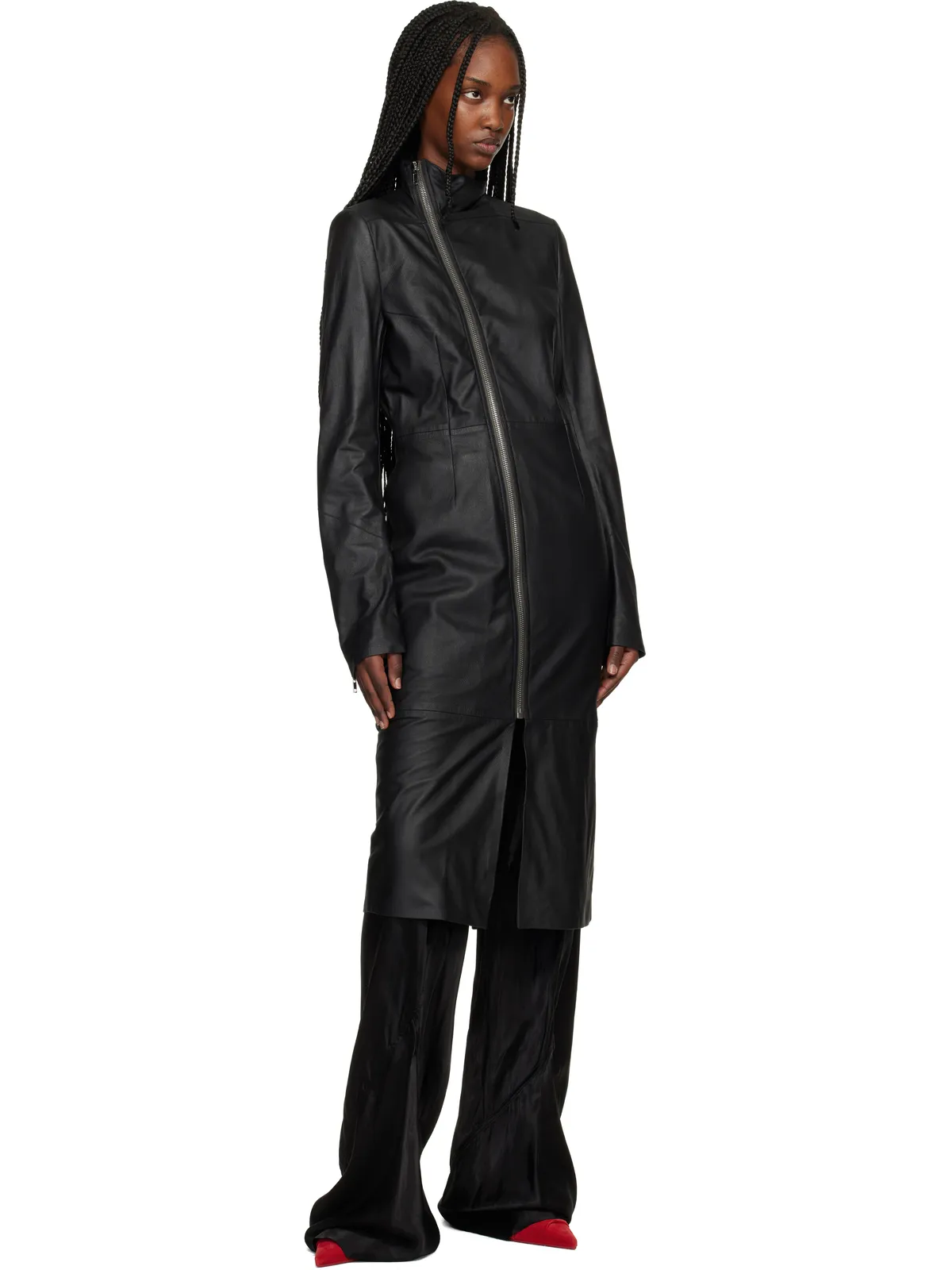 Rick Owens Temple Gary レザーコート - 画像4